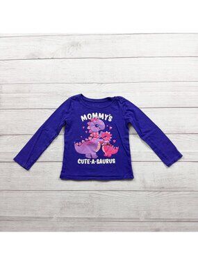 Children’s Place Girls Long Sleeve Purple Dinosaur Graphic Tee 4T